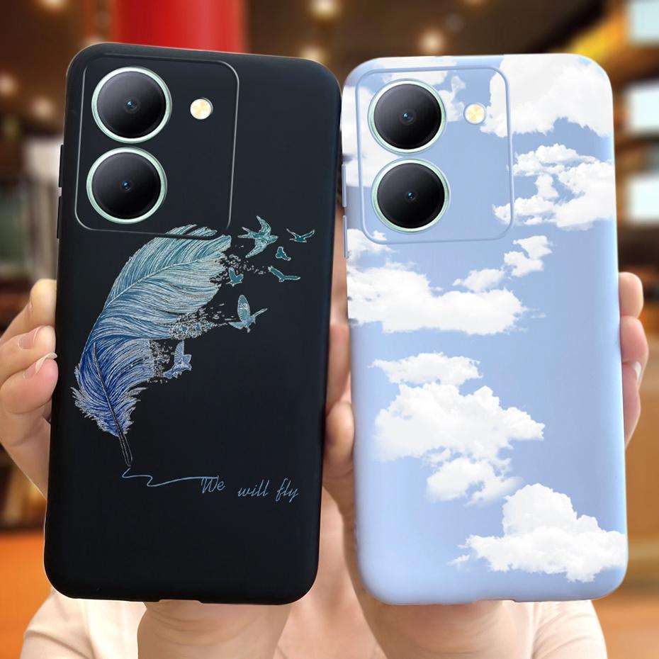 Чехол для Vivo Y36 2023 Милый узор в виде сердечек Желейный Силиконовый Мягкий Задняя крышка телефона Для VivoY36 Y 36 4G 5G V2247