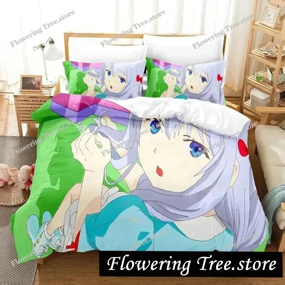 OreShura Комплект постельного белья Односпальный Полуторный Двуспальный Кинг-сайз Комплект для кровати Взрослый Детский Спальня Комплекты пододеяльников 3D-принт Аниме Простыня