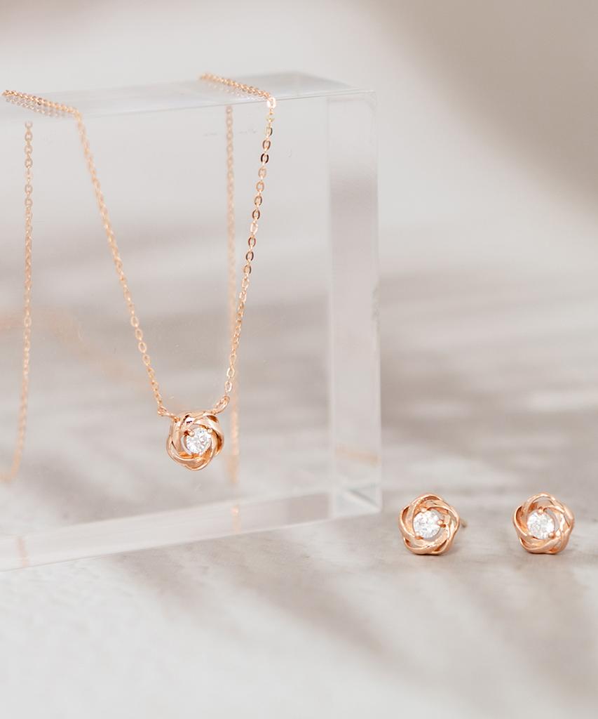 J-Rahel [14K/18K Gold] Rose Earrings