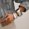 Exaggerated Alloy Open Cuff Bracelet & Bangle For Women Chunky Big Bracelets Gold Copper Color Manchette Grunge Jewelry