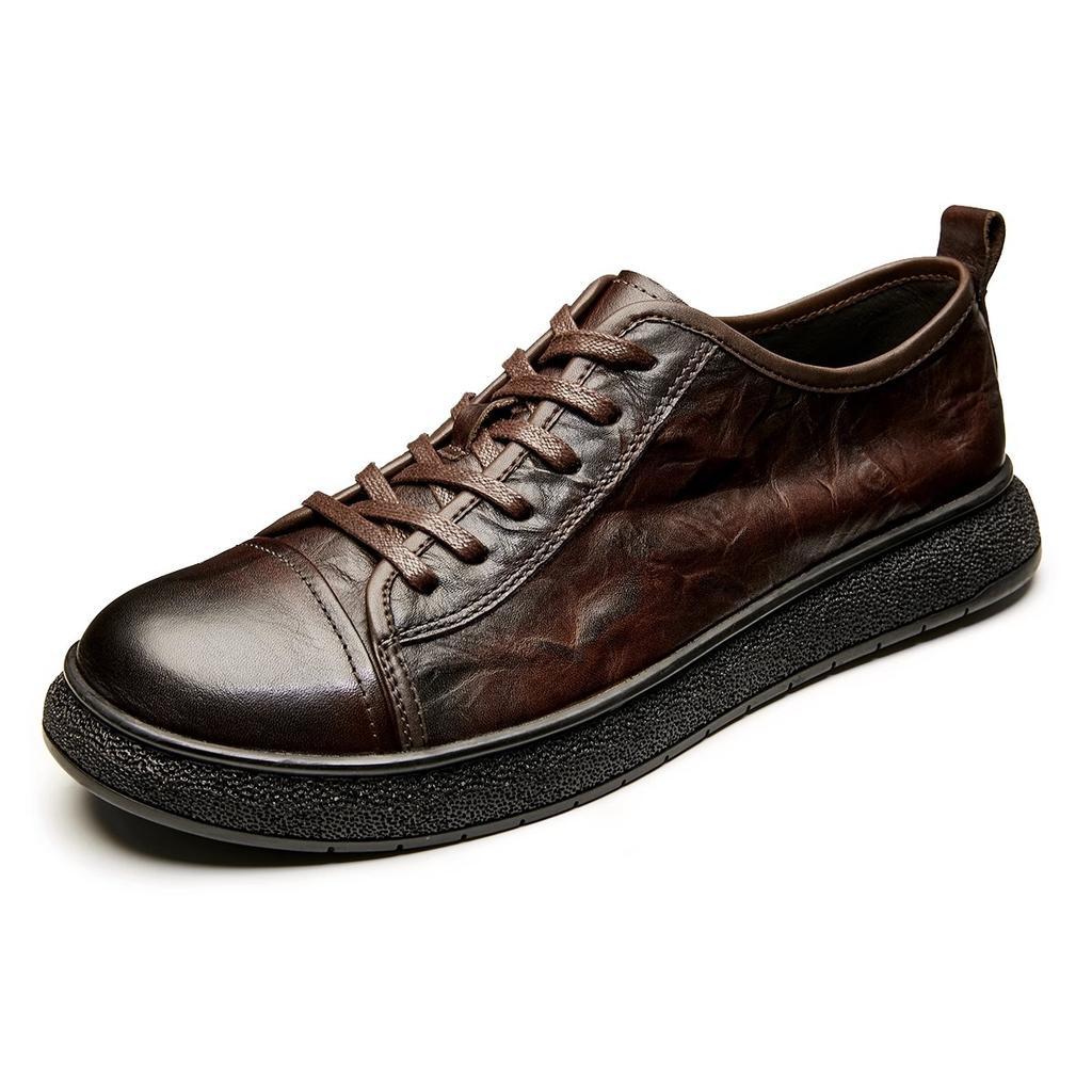 Боуэй повседневные кожаные туфли мужские деловые туфли на мягкой подошве со шнуровкой и круглым носком из натуральной кожи дышащие зеленые туфли из коровьей кожи модные одинарные туфли мужские