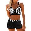 1011 new European and American large-size women's quick-drying sexy backless high-waisted two-piece bikini swimsuit