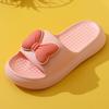 Женские весенне-летние мягкие толстые домашние тапочки, повседневные однотонные нескользящие тапочки с бантом, размеры 38-41