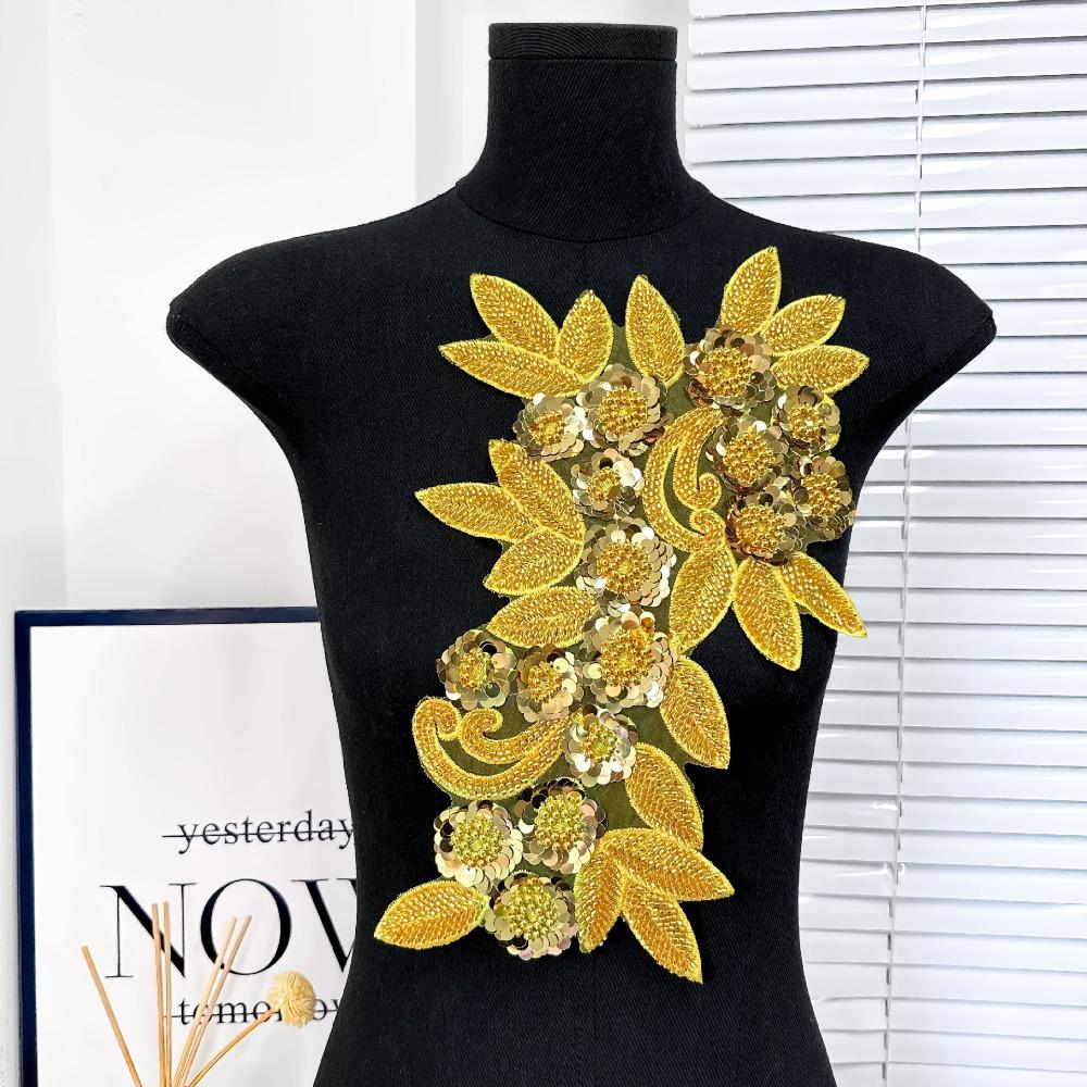 Three Dimensional Flowers Flower Embroidered Patches Sequin Patch Repair Women Clothes