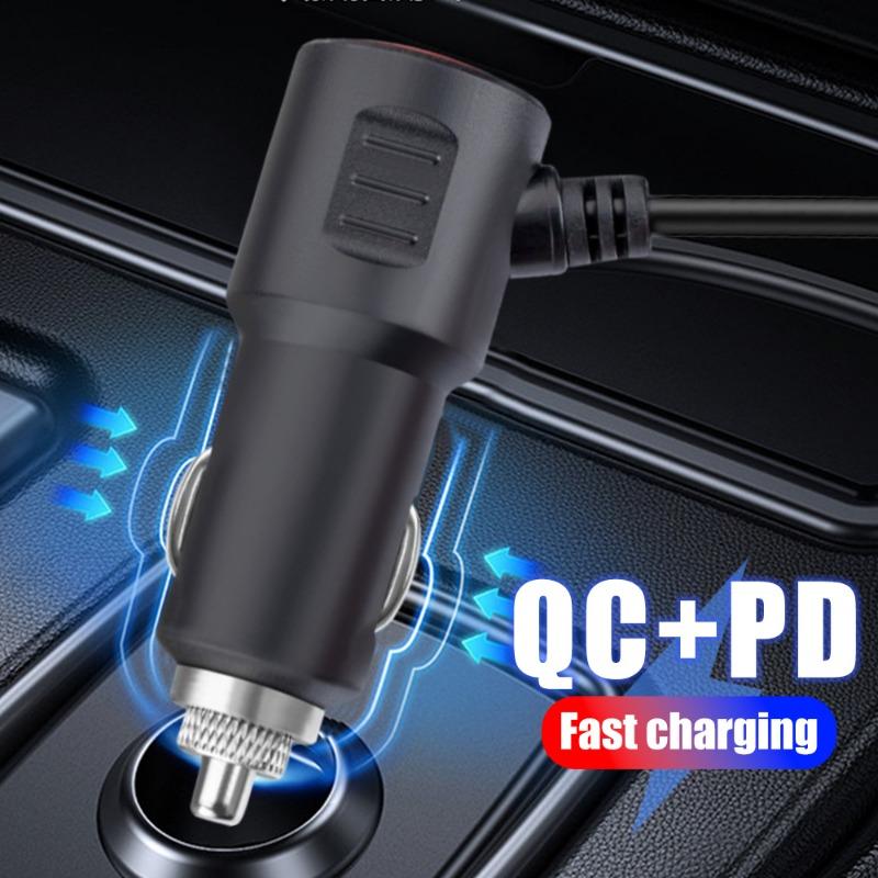 New12V/24V Car Cigarette Lighter Adapter 4-Socket 3.1A Charger Charger USB Car USB+QC3.0+PD3.1A Accessories Port USB 120W