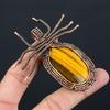 Natural Tiger Eye Gemstone Handmade Copper Wire Wrap Spider Pendant 2.56" T1p38