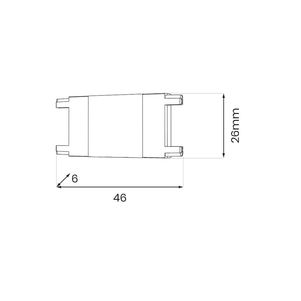 Slim Magnetic Track Czarny Łącznik Szyn Prosty