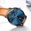 OLEVS Men's Watch, Stylish Ultra-Thin Leather Strap, Quartz Movement, Analog, Date Display, for Men