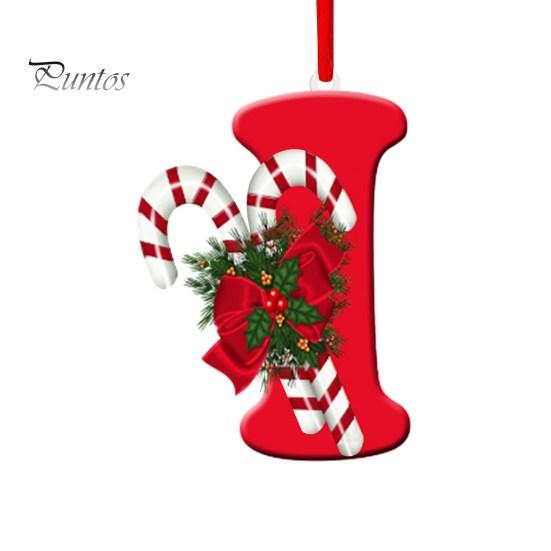 Подвесные украшения красного цвета из 26 букв со шнурком и рождественскими цветочными подвесками Рождественская елка Украшение в виде капли Праздничная вечеринка Новый год Рождество