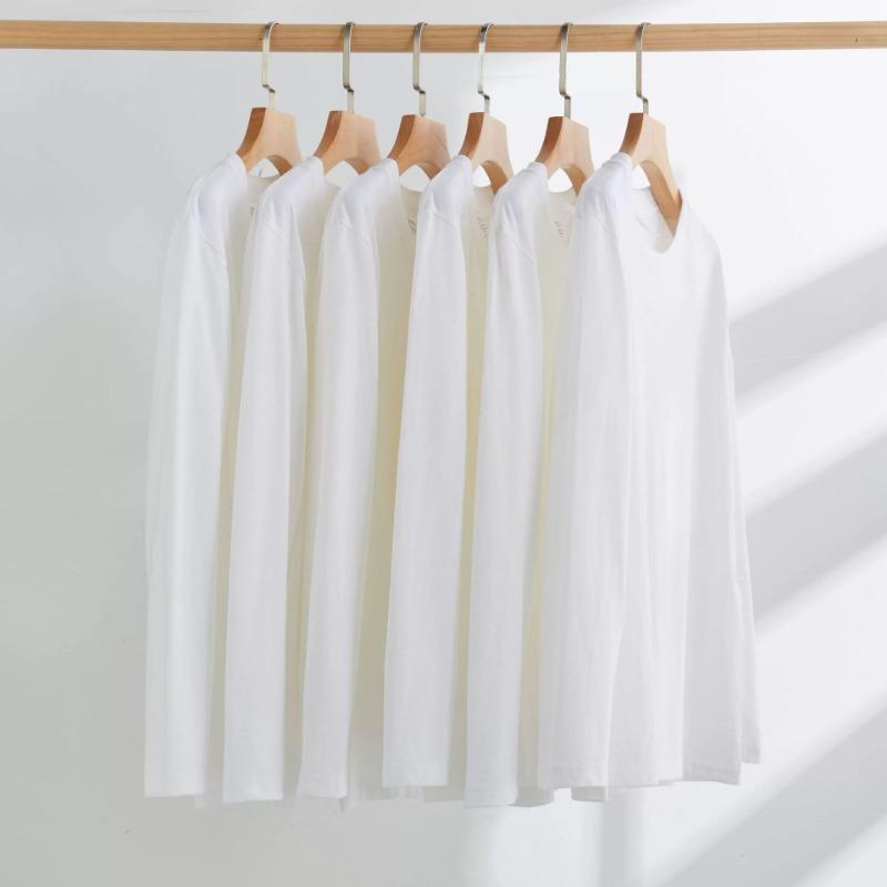 Хлопковая футболка с длинным рукавом, женская, свободного кроя, с круглым вырезом, универсальный топ