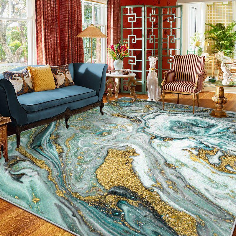 Modern Art Ink Wash Carpets for Living Room Luxury Decoration Home Sofa Area Rug Bedroom Easy Clean Entrance Door Mat Non-slip