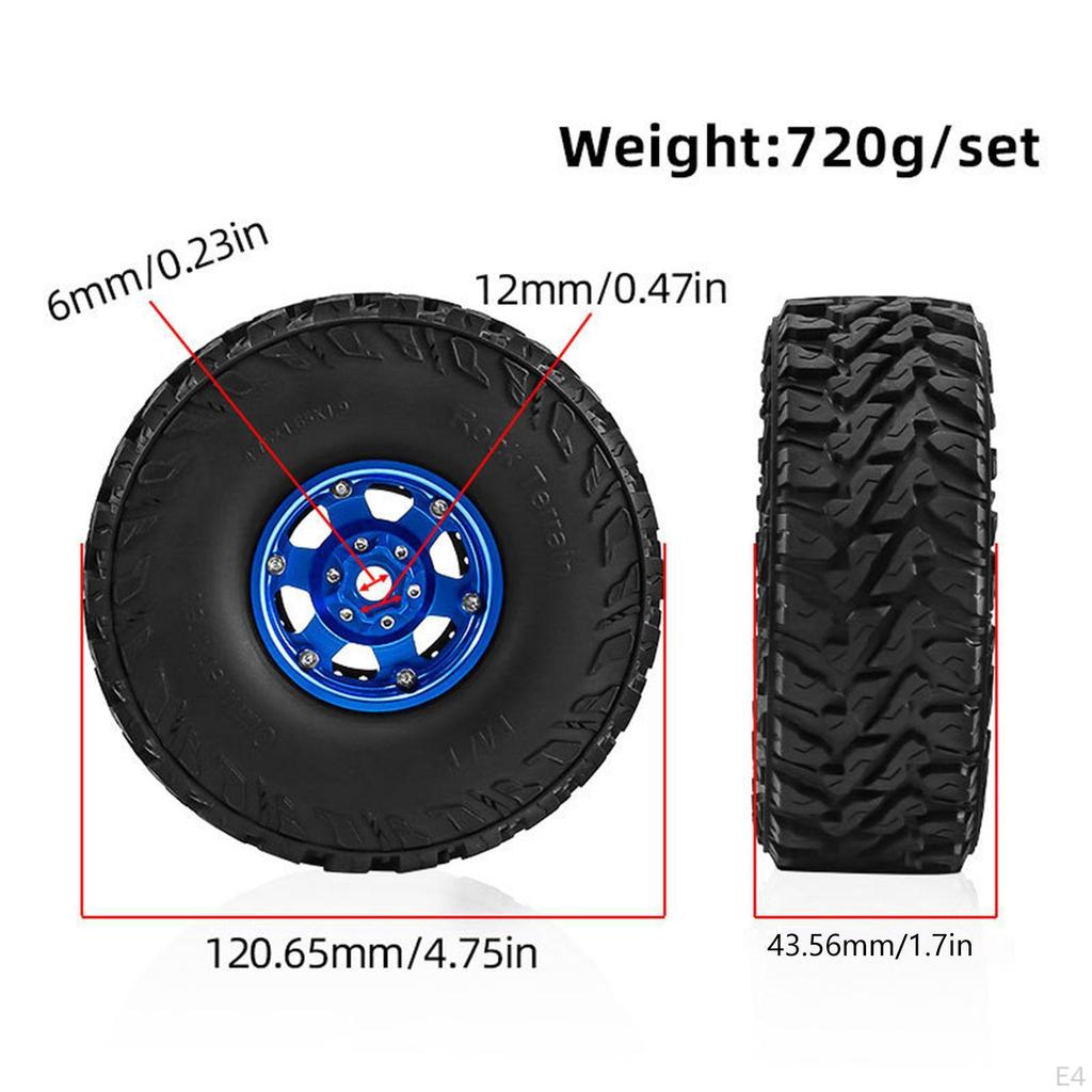 And Tires for 1/10 RC Crawler Car, Direct Replacement, Sturdy, Portable , Car Accessory D90