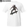Городской робот скейтбордист графическая футболка унисекс с коротким рукавом | Уличная одежда