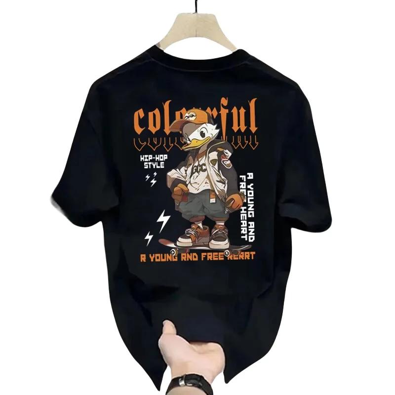 Футболка с коротким рукавом для мужчин, летняя, тонкий круглый вырез, чистый хлопок, футболки с принтом Harajuku Redtube Jojo Bizarre Adventure