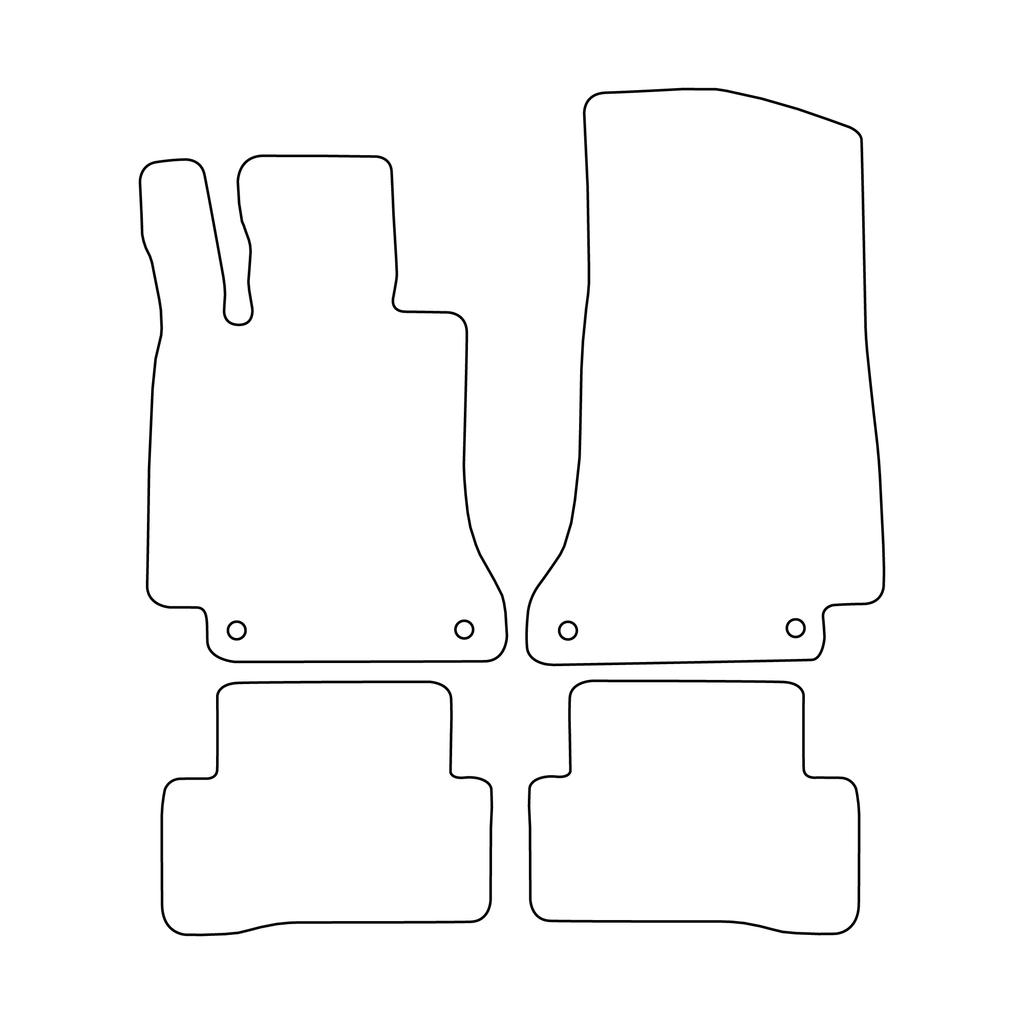 [BLM]ME015 red - Set of velour floor mats to fit Mercedes C-klass W205 2014-2021 - red trim