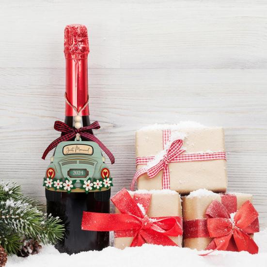 Свадебные подарки Первое Рождество Супружеские украшения Деревянная подвеска для автомобиля/украшение дома Mr. и