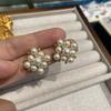 Инкрустированные циркониевые жемчужины серьги-гвоздики женские ретро элегантность простые изысканные серьги дизайн чувство премиум жемчужные серьги-гвоздики серебряная игла