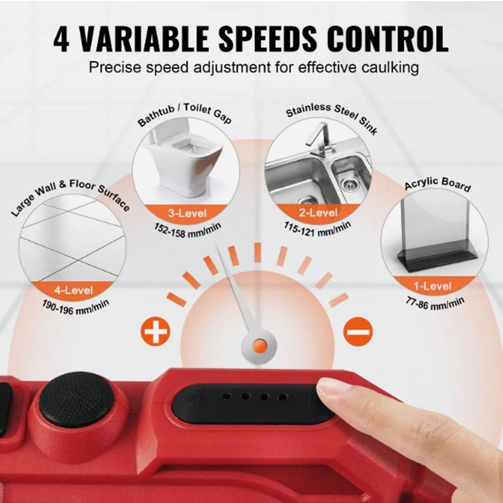 Multifunctional Cordless Caulk Tool LED Light Design Seal Sealant Tool Kitchen