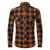Рубашка в клетку с начесом Мужская фланелевая рубашка с длинными рукавами и двойными карманами