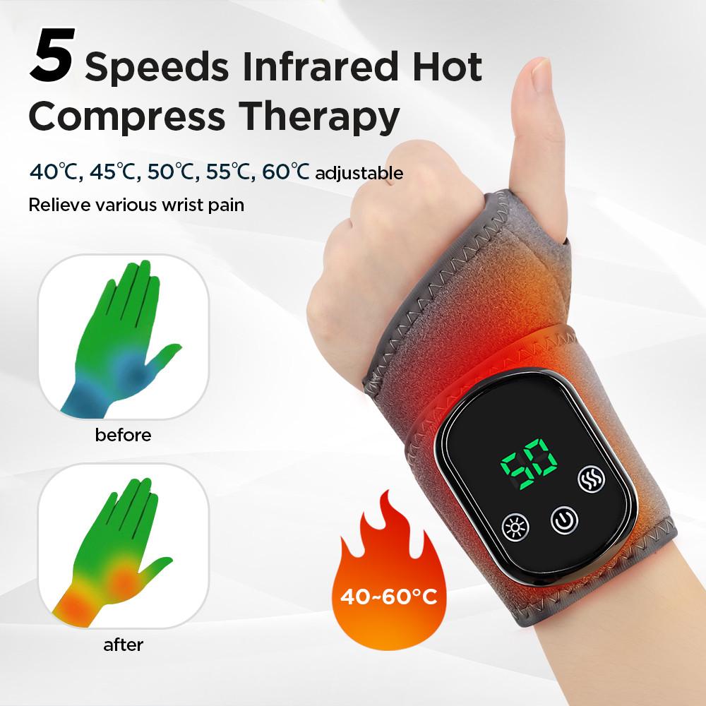 Wireless Hot Therapy Hand Foot Ankle Joint  Protection Wrist Band Pad Brace Portable Electric Heating Vibration Hand Massager