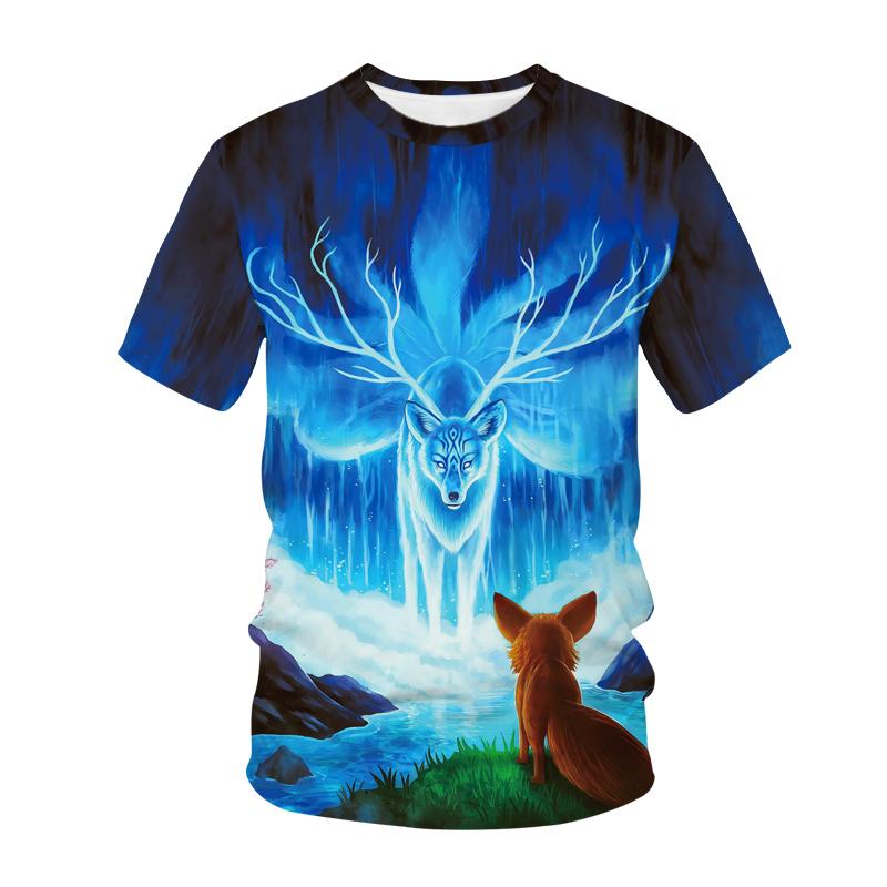 Kawaii Animals Foxes 3D Printed Kids T Shirt Fashion Casual Cartoons T Shirt Boys Girls Детская одежда для девочек