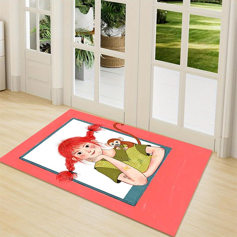 1Pc Girl Monkey Friend Carpet Rug Customizable Soft Washable Antislip Home Living Room Sofa Mats Personalized Rug 0917276