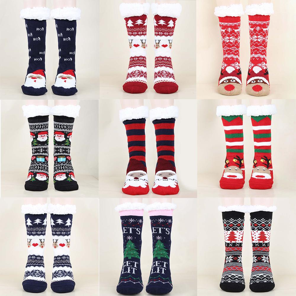 Christmas Thermal Slipper Socks Thick Warm Anti Slip Winter Cosy Bed Floor Socks