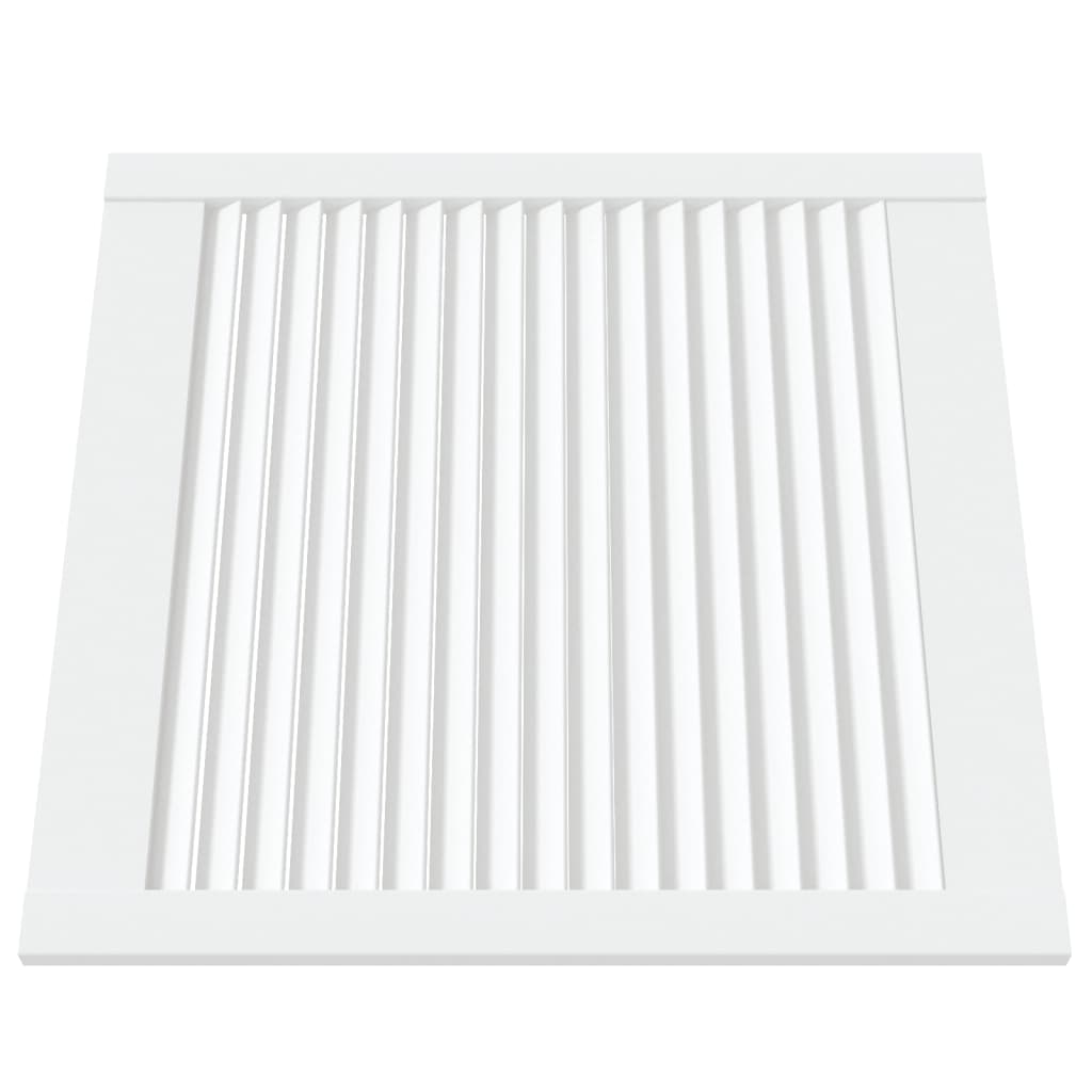 Cabinet Doors with Louvered Design 2 pcs White 61.5 x 59.4 cm Solid Wood