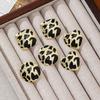 Vintage Unique Leopard Print Square Round Heart Shaped Earrings Women Texture Enamel Geometric Stud Earrings Jewelry