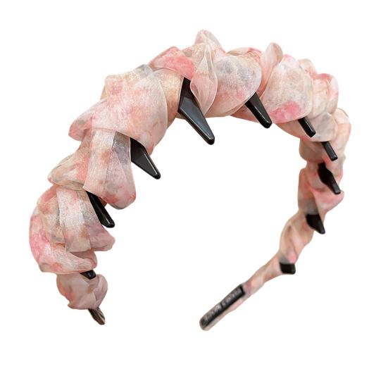 Высокий череп Имитация жемчуга Повязка на голову Противоскользящий дизайн Декор лентой Волосы