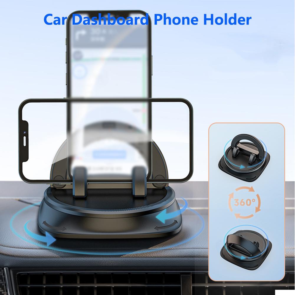 Car Dashboard Phone Holder 360° Rotating Navigation Bracket Non-slip Design Mobile Phone Stand for Automotive and Home Use