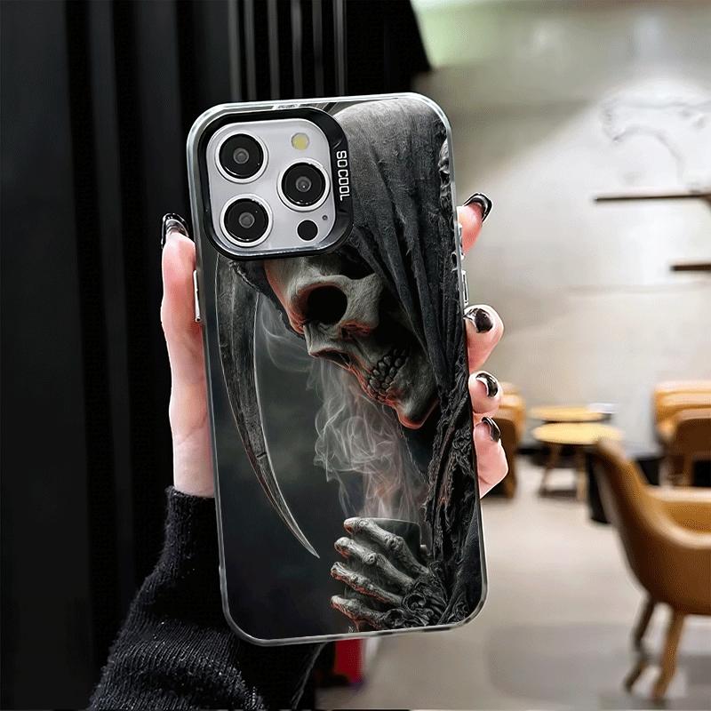Смерть Жнец Череп Коса Мягкий Чехол для Телефона для iPhone 15 16 17 Pro Max 17Air 16E 14 Plus 13 12 Mini Ударопрочный Чехол Задняя Крышка Sh