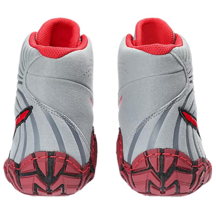 Asics Кроссовки Aggressor 5 с нескользящей подошвой и высоким верхом, мужские кроссовки, серо-красные 1081A048-020