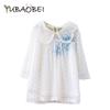 Summer New Korean Children's Clothing Lace Sleeve Kids T-shirt Cotton Thin Good Quality Girls Dot Blouse White Shirt