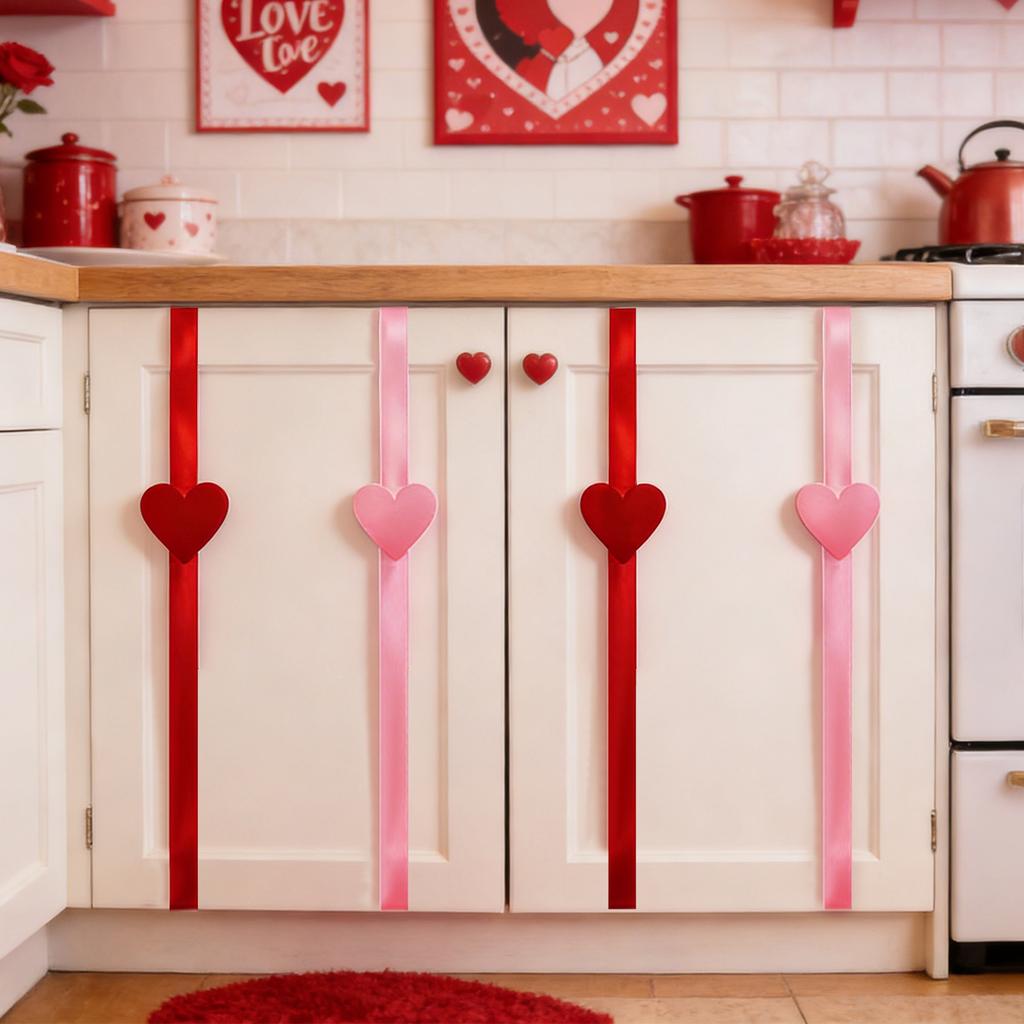 Декоративная лента на тему любви, домашний декор, праздничное оформление шкафа, ленты с сердечками, украшения на День святого Валентина.