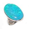 Blue Triplet Opal Handmade 925 Sterling Silver Jewelry Ring Size 7.5 B0D71