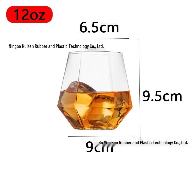 PET Plastic Egg-Shaped Footless Wine Glass, 12oz-16oz, Transparent