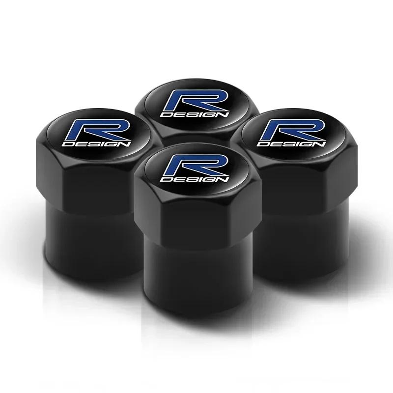 4Pcs Aluminum Alloy Car Tire Valve Caps for Volvo XC60 XC90 XC40 S90 S60 Anti-dust Wheel Valve Stem Cover Exterior Accessories