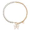 Foreign Trade Jewelry, Fashionable Imitation Pearl Splicing Chain Necklace, White Imitation Fritillary Pentagram Sweater Chain