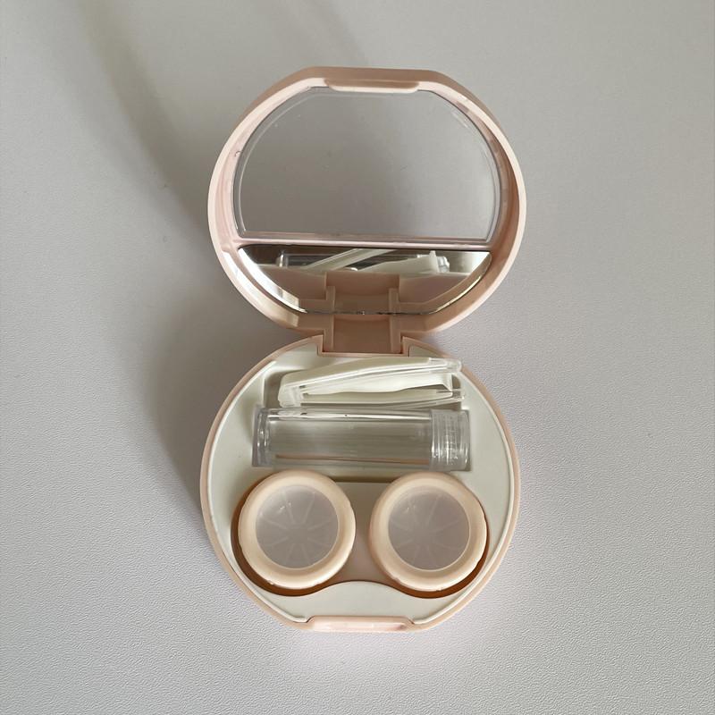 Candy Color Contact Lenses Box Solid Color Portable Contact Lens Case with Tweezer Suction Stick Set for Travel Kit Holder