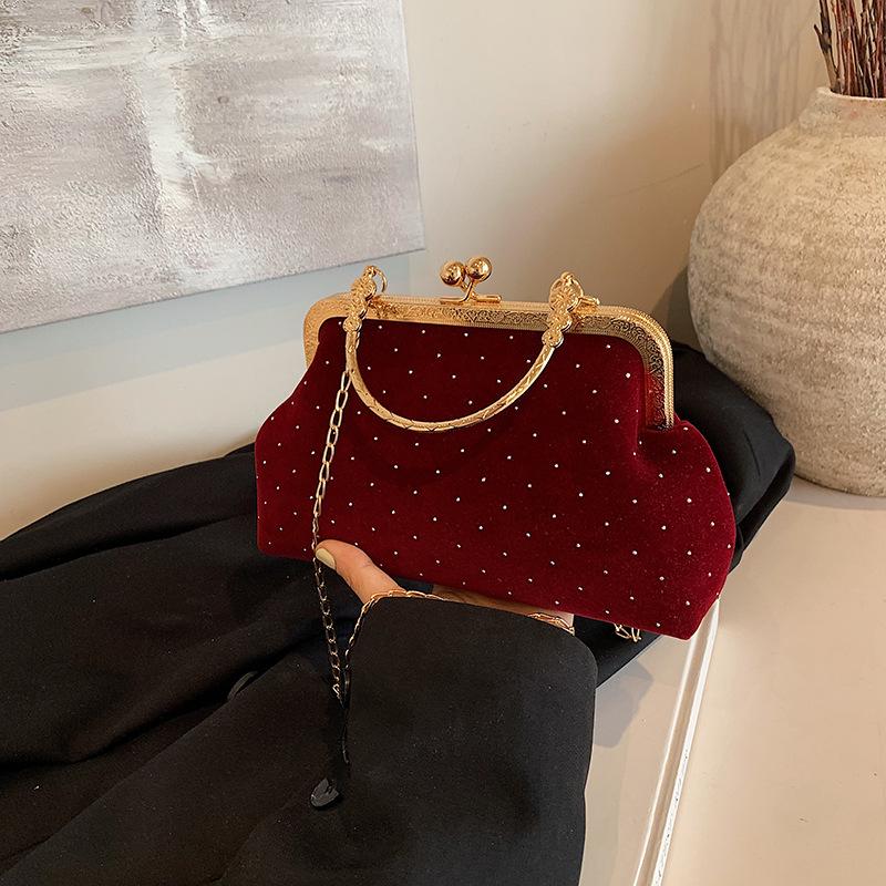 Осенняя сумка женская модная сумка через плечо сумка-мессенджер с бриллиантами в иностранном стиле сумка-ракушка темпераментная цепочка