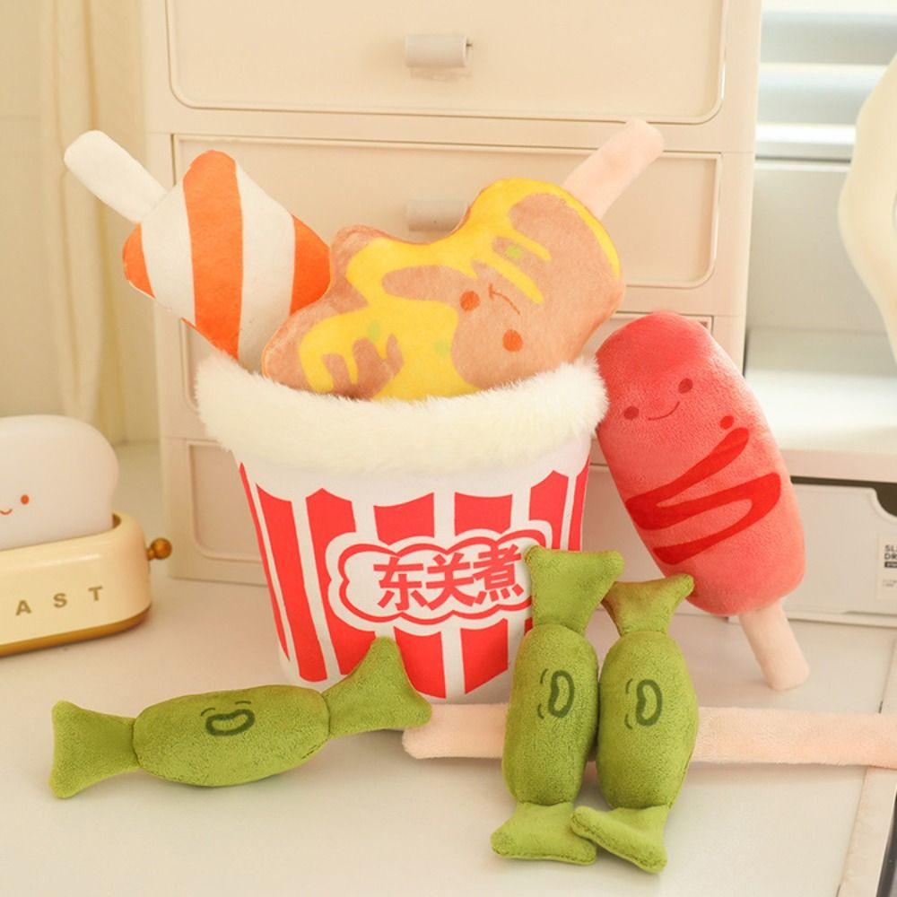 Meatballs Stuffed Plush Plants Pretend Cooking Hot Pot Skewers Stuffed Toys Birthday Gifts