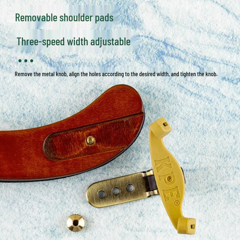 KPE Adjustable Violin Shoulder Rest for 4/4 Violins - Height & Length Adjustable Pad