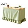 Teacher Desk Skirt Gingham Ruffled Table Skirt, Cottagecore for Classroom, Decorative Cover Plaid Tablecloth Birthday Wedding Baby Shower Party