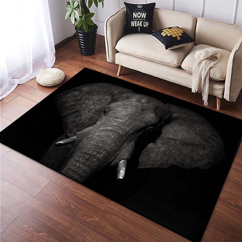 3D-печатный африканский слон Крупным планом Животные Коврики для спальни Домашний декор Игровые коврики Ковры для гостиной Нескользящие напольные коврики