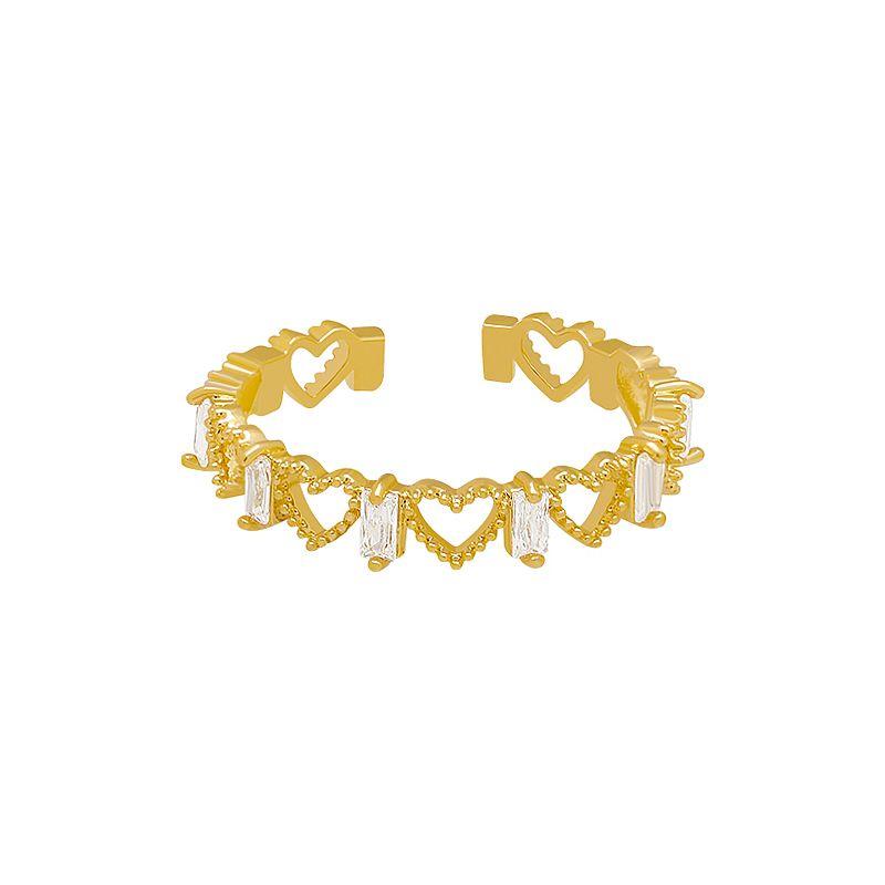 Персиковое сердце Япония Южная Корея Роскошь Модное кольцо Женская личность Ins Tide Онлайн Знаменитость Ниша Дизайн Кольцо на указательный палец Открытие Леди