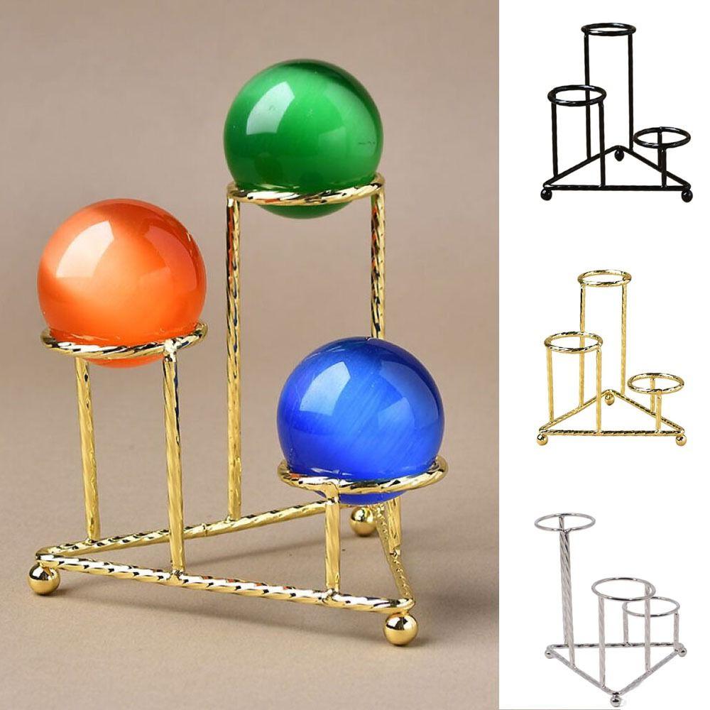 Metal Triangular Ball Base Large Capacity Crystal Ball Display Rack Crystal Ball Stand Desktop