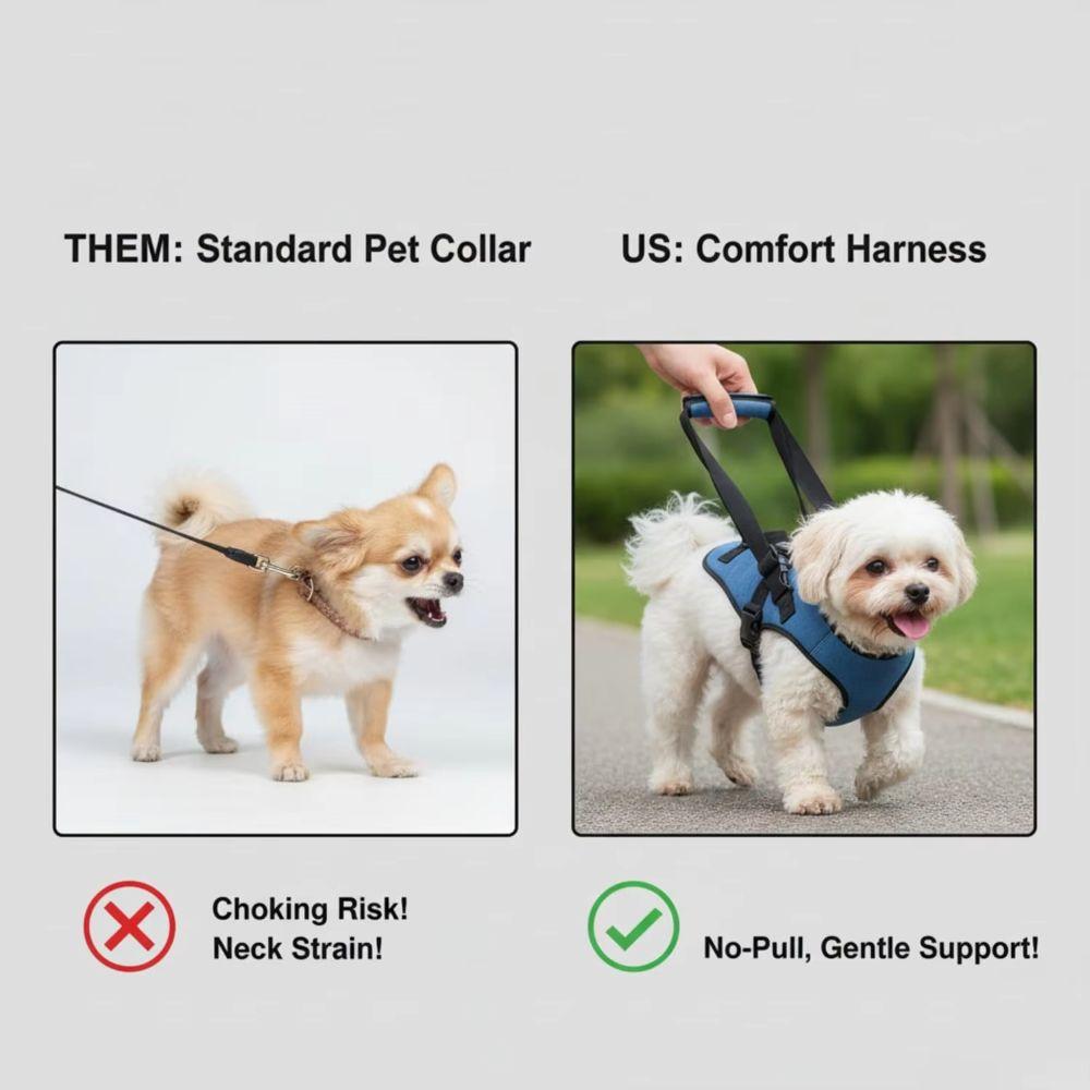 Adjustable Dog Lift Harness Padded Pet Support Sling Comfortable Mobility Aid Vest Weak Hind Legs