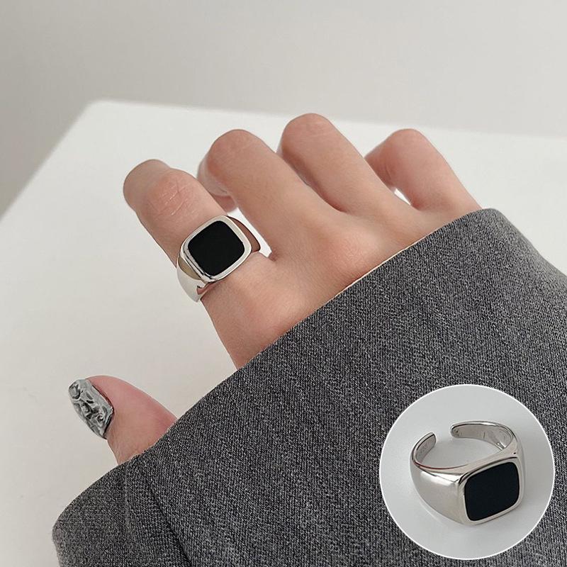 Korean S925 Silver-Plated Three-Layer Retro Hip-Hop Stacking Ring for Women