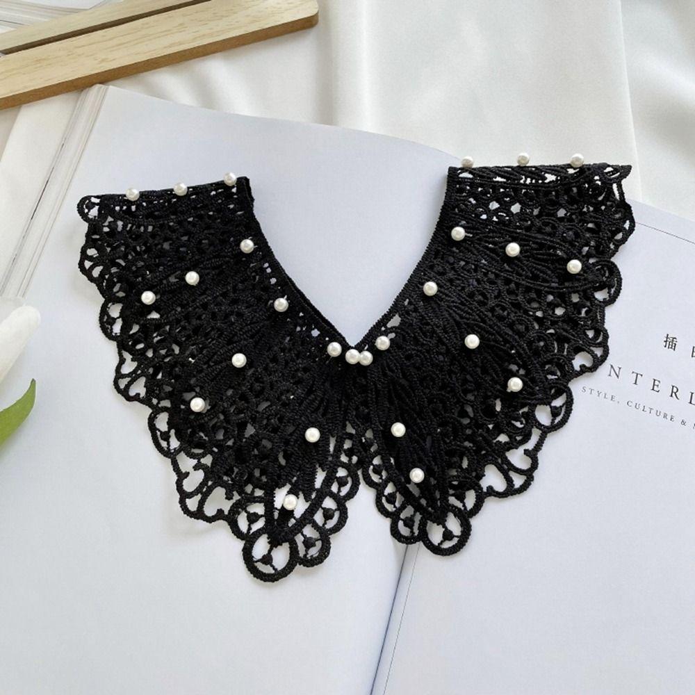 Pearl Decoration Shirt Collar Dress Decorative Shoulder Shawl Exquisite Lace Fake Collar Sewing EMA